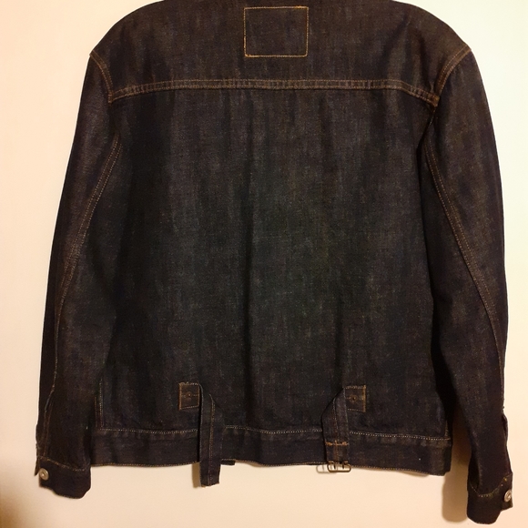 Indiana Jones Zoro Cinch-back Indigo-rinse Denim Trucker Jean Jacket Shacket - Picture 4 of 5